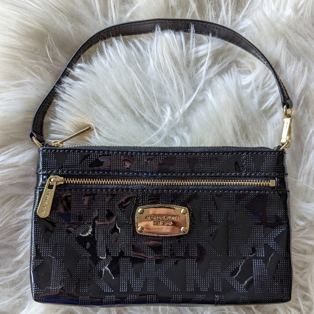 Michael Kors black patent wristlet purse - Picture 2 of 7